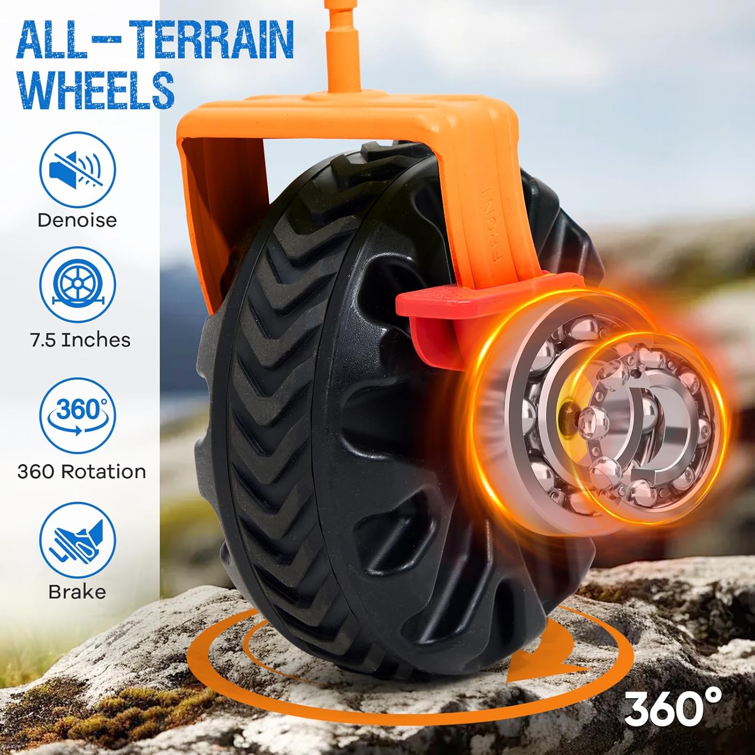 400L Collapsible Double Decker Beach Wagon with Brakes  Folding Beach Cart with 54 Extra Long Decker  450LBS Heavy Duty Wagon Chart with All-Terrain Big Wheels for Sand Camping Garden